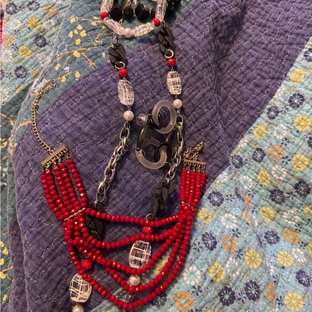 Jewelry Grab Bag! Black, Red & White 80s feel Goodies!